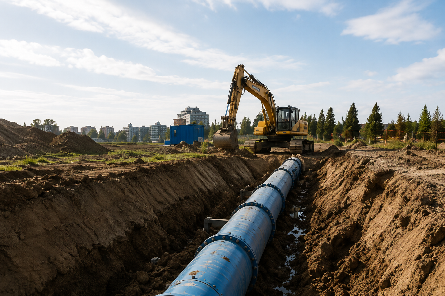 Infrastruktura wodociągowa - montaż rurociągu